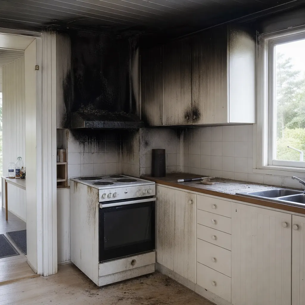 Brandskada fritidshus — sot i kök