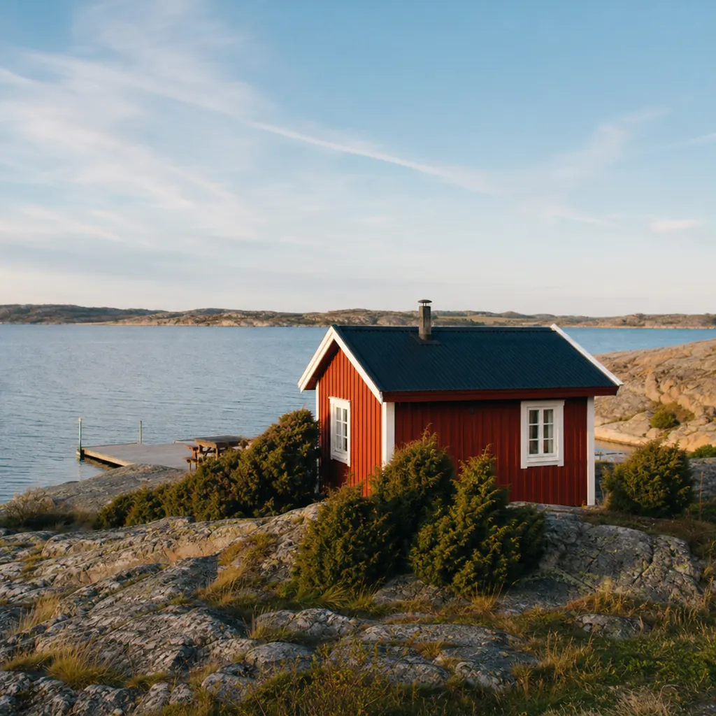 Falurödfärgad skärgårdsstuga — fritidshusförsäkring hos Svedea