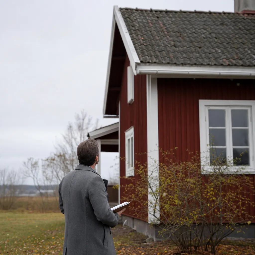 Försäkringsbelopp fritidshus — besiktningsperson vid stuga